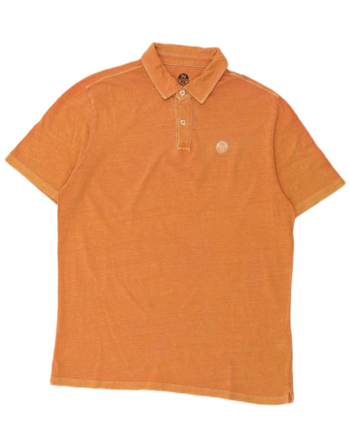 North Sails Mens Regular Fit Polo Shirt Small Orange Cotton