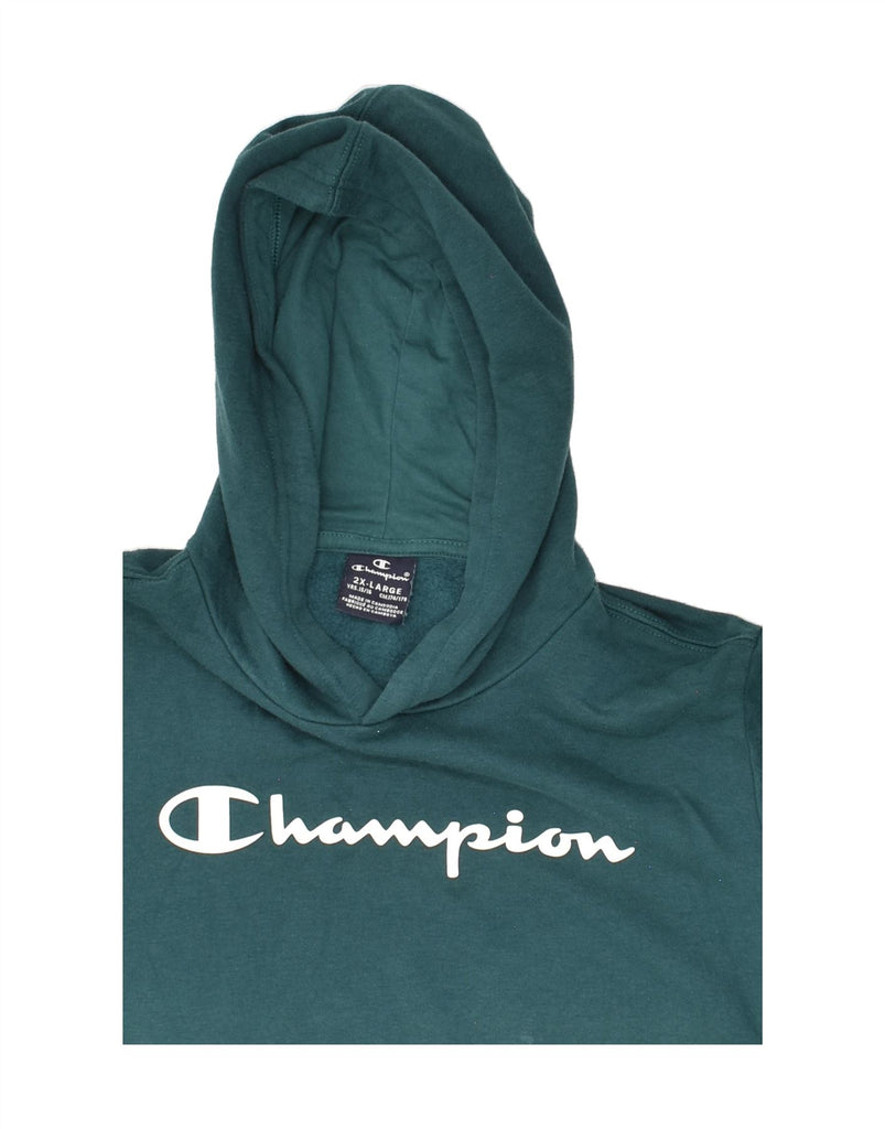 CHAMPION Boys Graphic Hoodie Jumper 15-16 Years 2XL Green | Vintage Champion | Thrift | Second-Hand Champion | Used Clothing | Messina Hembry 