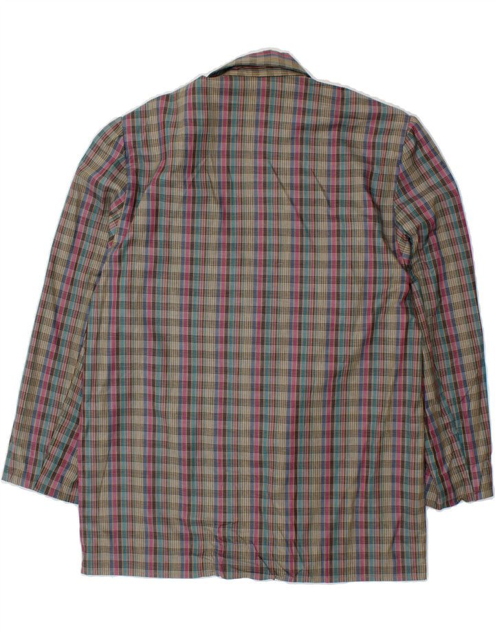 VINTAGE Womens Double Breasted Blazer Jacket UK 14 Large Grey Check Vintage Vintage and Second-Hand Vintage from Messina Hembry 