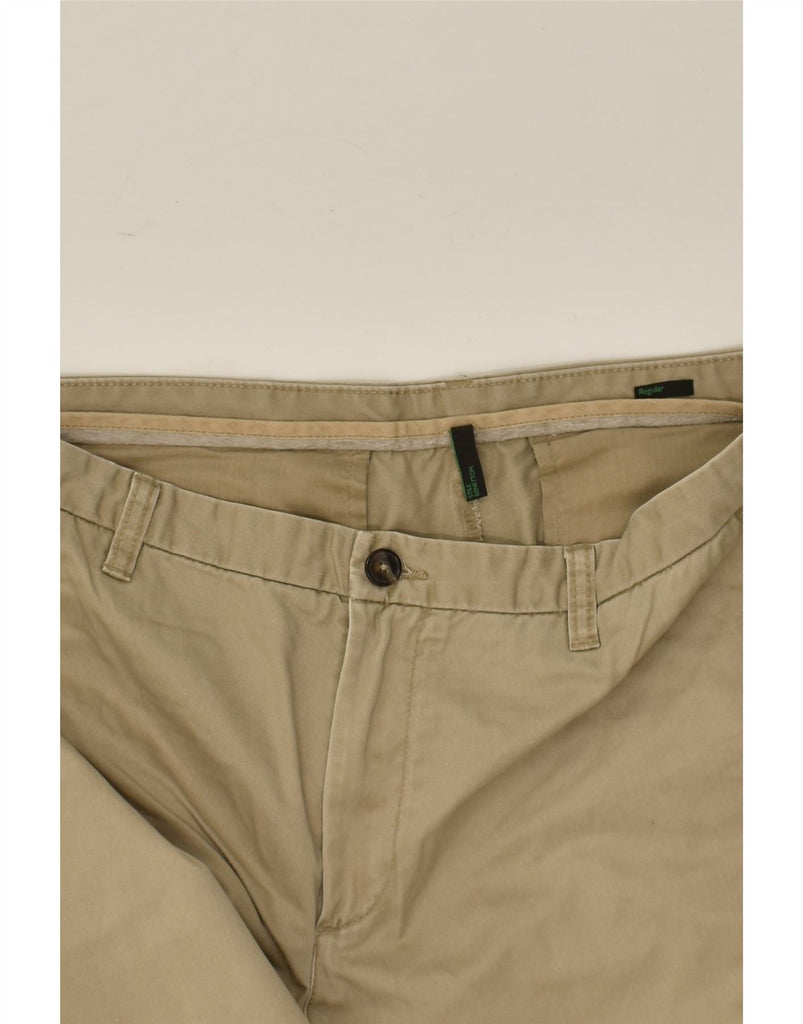 BENETTON Mens Slim Chino Trousers IT 54 2XL W38 L33 Beige Cotton | Vintage Benetton | Thrift | Second-Hand Benetton | Used Clothing | Messina Hembry 