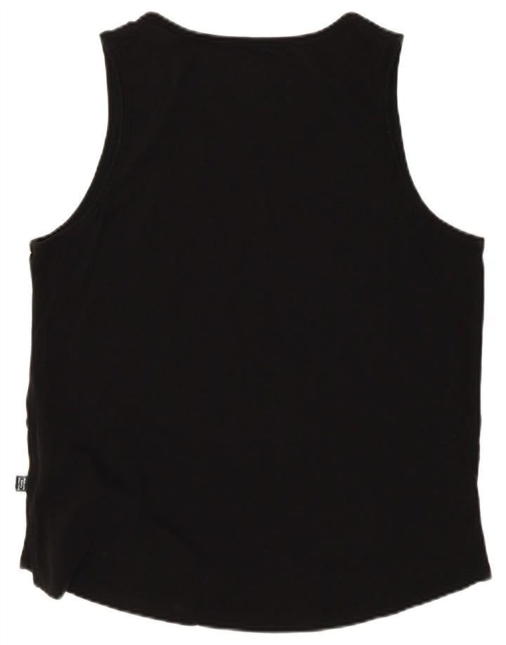 Adidas Womens Graphic Vest Top UK 14 Medium Black Cotton