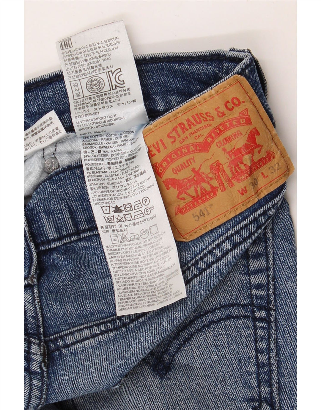 LEVI'S Womens 541 Straight Jeans W30 L32 Blue Cotton