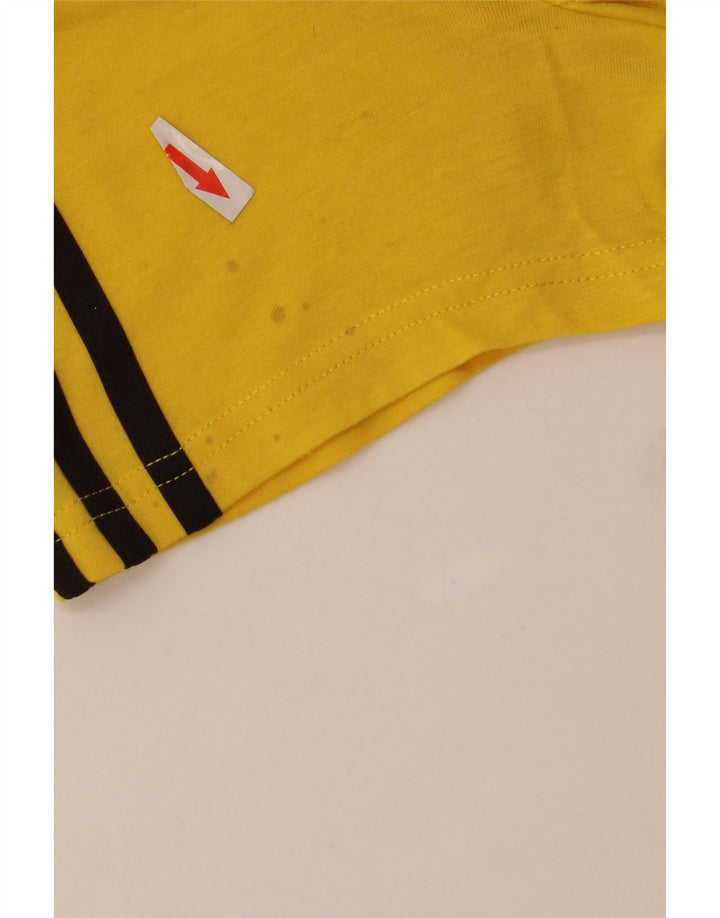 Adidas Mens Climalite T-Shirt Top Large Yellow Polyester