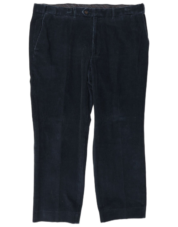 Marks & Spencer Mens Straight Corduroy Trousers W40 L29 Navy Blue Cotton