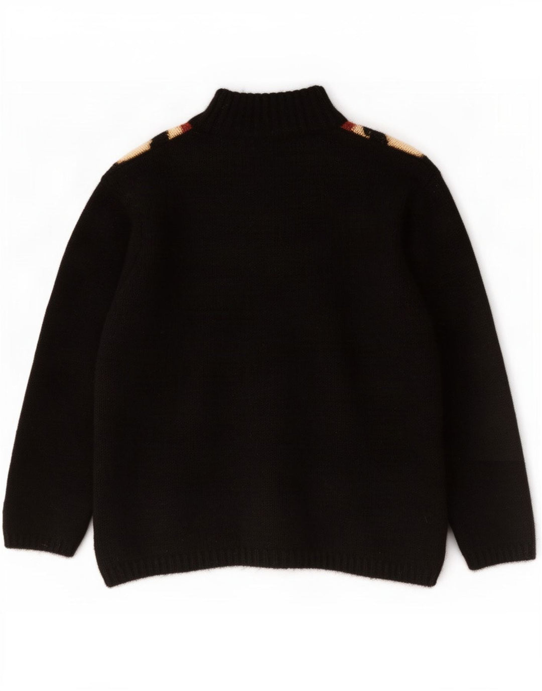 Nagpal Mens Zip Neck Jumper Sweater Small Black Argyle/Diamond
