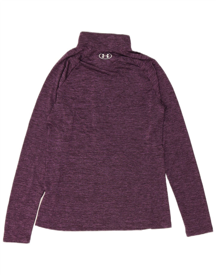 Under Armour Womens Heat Gear Pullover Tracksuit Top UK 12 Medium Purple