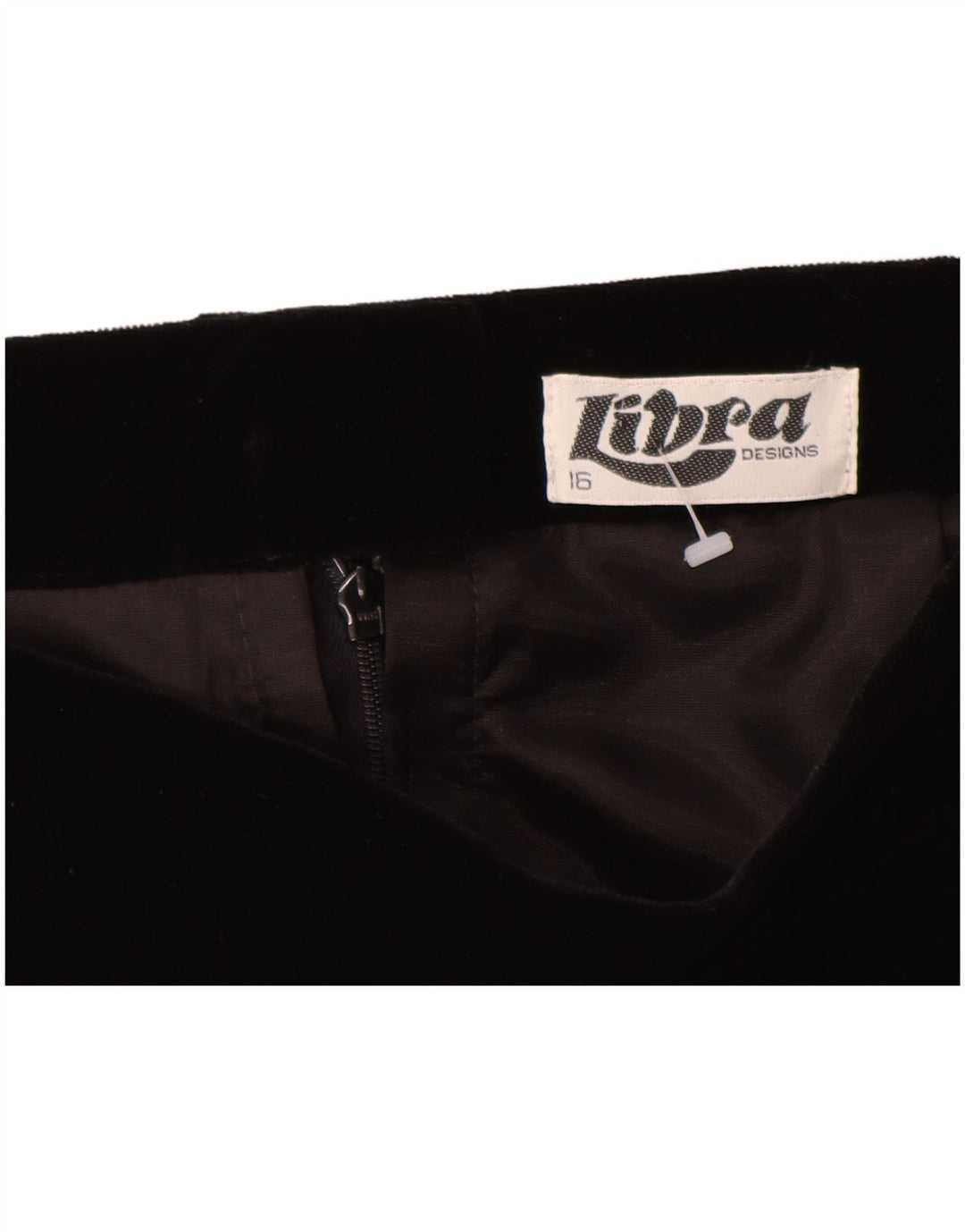 LIBRA Womens High Waist Velvet Pencil Skirt UK 16 Large W28  Black Cotton