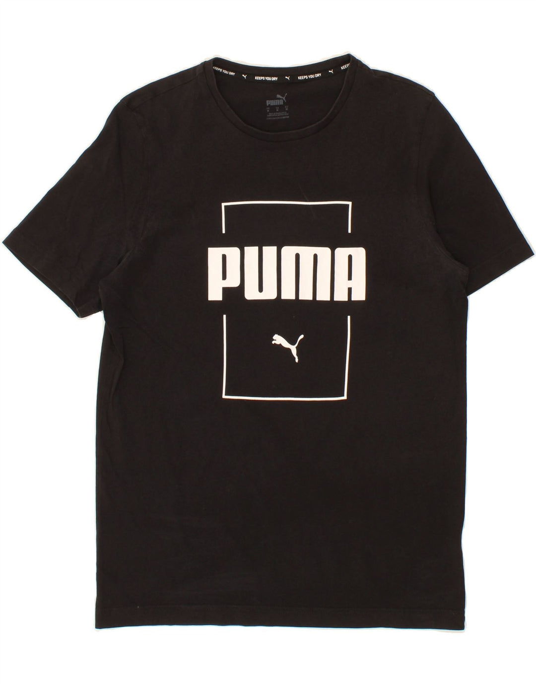 PUMA Mens Graphic T-Shirt Top Medium Black Cotton Vintage Puma and Second-Hand Puma from Messina Hembry 