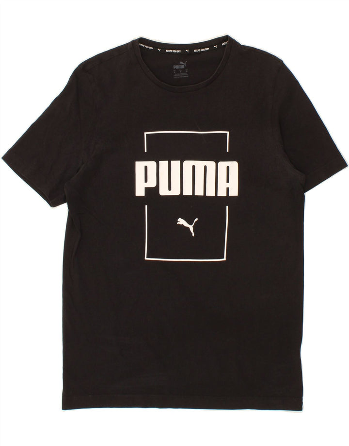 PUMA Mens Graphic T-Shirt Top Medium Black Cotton Vintage Puma and Second-Hand Puma from Messina Hembry 