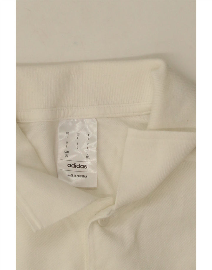 Adidas Mens Polo Shirt Large White