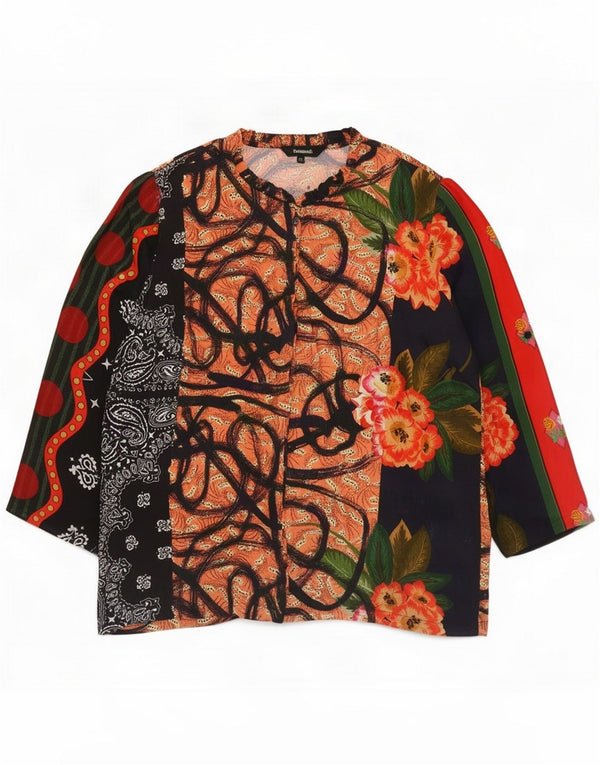 Desigual Womens Abstract Pattern Shirt Blouse UK 18 XL Multicoloured