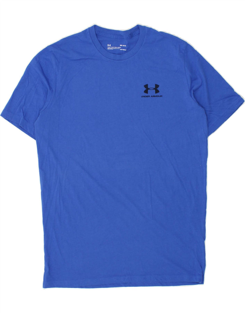 UNDER ARMOUR Mens Heat Gear T-Shirt Top Medium Blue Cotton | Vintage Under Armour | Thrift | Second-Hand Under Armour | Used Clothing | Messina Hembry 