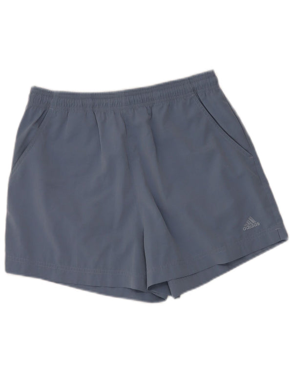 Adidas Womens Sport Shorts UK 12 Medium Blue Polyester