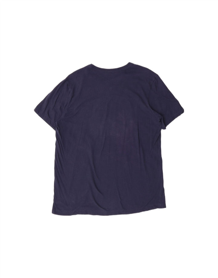 NIKE Mens Graphic T-Shirt Top Large Navy Blue Cotton