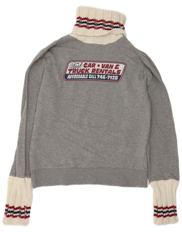 Zu Elements Womens Graphic Sweatshirt Jumper UK 16 Large Grey Colourblock