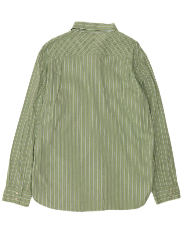 DOCKERS Mens Shirt XL Green Pinstripe Cotton