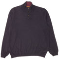 Ted Baker Mens Button Neck Jumper Sweater Size 6 2XL Navy Blue Wool