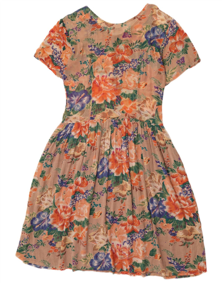 Vintage Womens A-Line Dress IT 44 Medium Multicoloured Floral