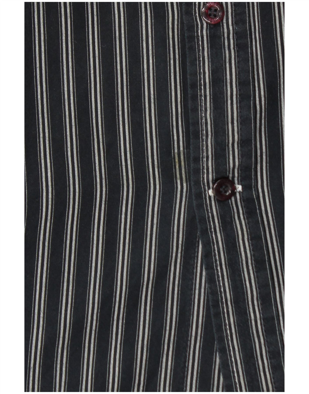 MUSTANG Mens Shirt Large Black Striped Cotton