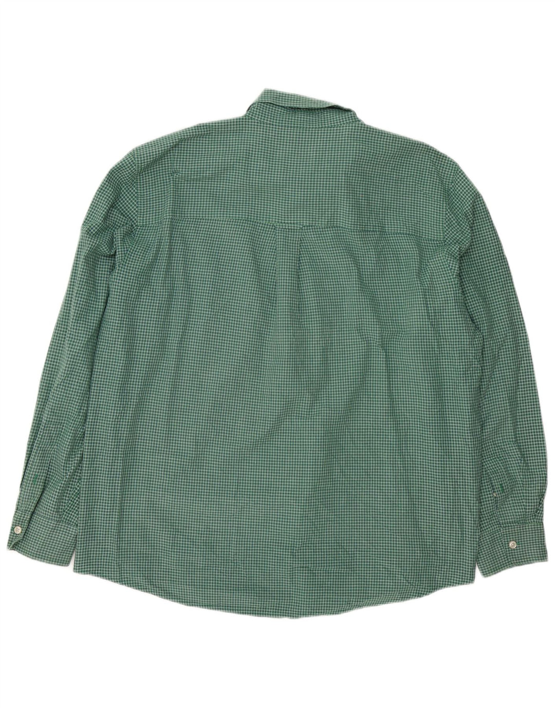 Chaps Mens Easy Care Shirt XL Green Check Cotton