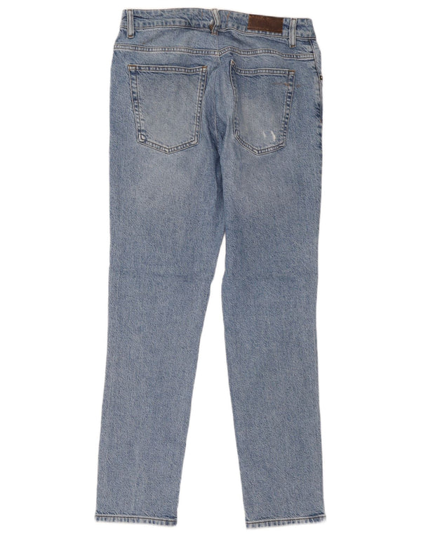 Reiss Mens Distressed Slim Jeans W32 L30 Blue Cotton