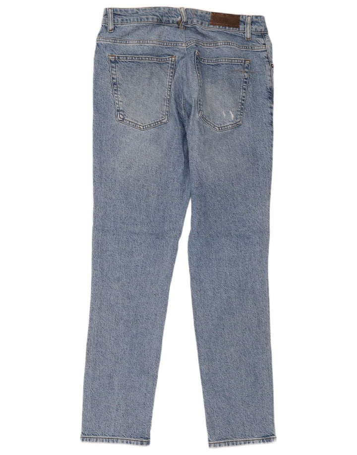 Reiss Mens Distressed Slim Jeans W32 L30 Blue Cotton