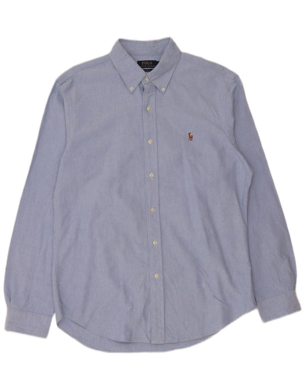 Polo Ralph Lauren Mens Slim Fit Shirt Large Blue Cotton