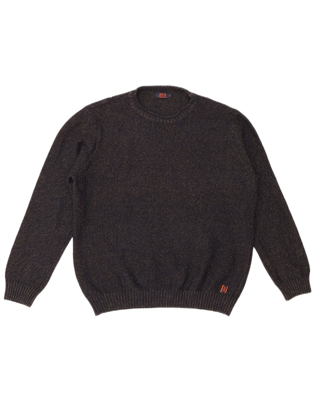 AVIREX Womens Crew Neck Jumper Sweater UK 16 Large Navy Blue Flecked