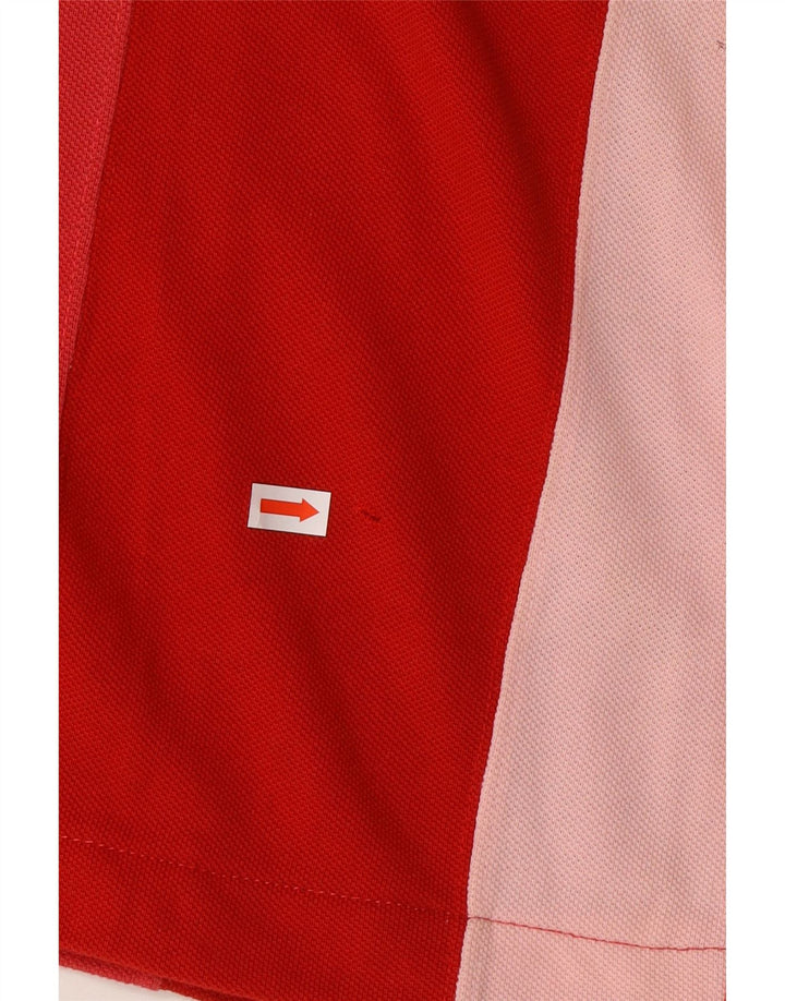 TOMMY HILFIGER Mens Polo Shirt Medium Red Striped Cotton Vintage Tommy Hilfiger and Second-Hand Tommy Hilfiger from Messina Hembry 