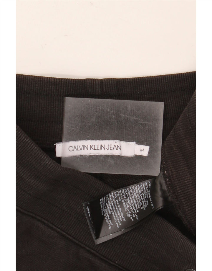 Calvin Klein Womens Graphic Sport Shorts UK 14 Medium Black Cotton