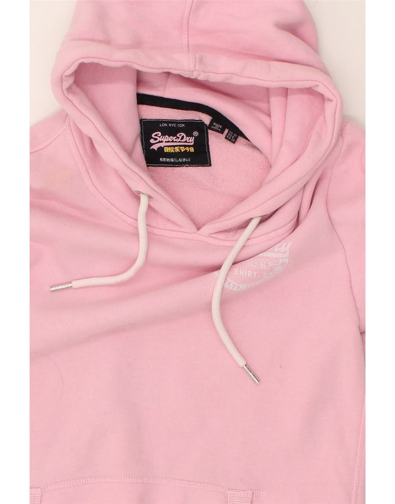 SUPERDRY Womens Graphic Hoodie Jumper UK 10 Small  Pink Cotton | Vintage Superdry | Thrift | Second-Hand Superdry | Used Clothing | Messina Hembry 