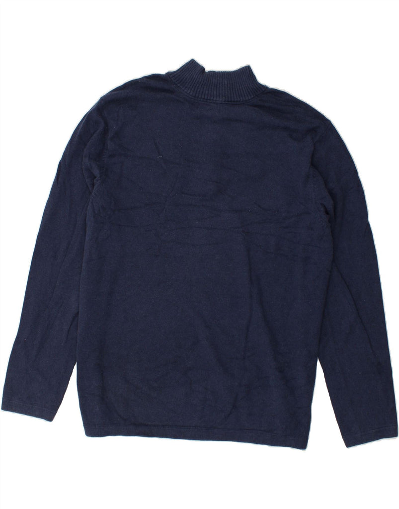 EDDIE BAUER Mens Zip Neck Jumper Sweater 2XL Navy Blue Striped | Vintage Eddie Bauer | Thrift | Second-Hand Eddie Bauer | Used Clothing | Messina Hembry 