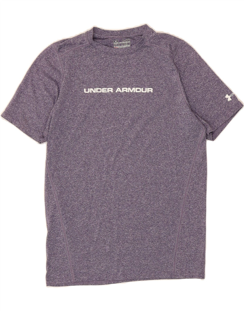 UNDER ARMOUR Womens Heat Gear Graphic T-Shirt Top UK 12 Medium Purple Vintage Under Armour and Second-Hand Under Armour from Messina Hembry 