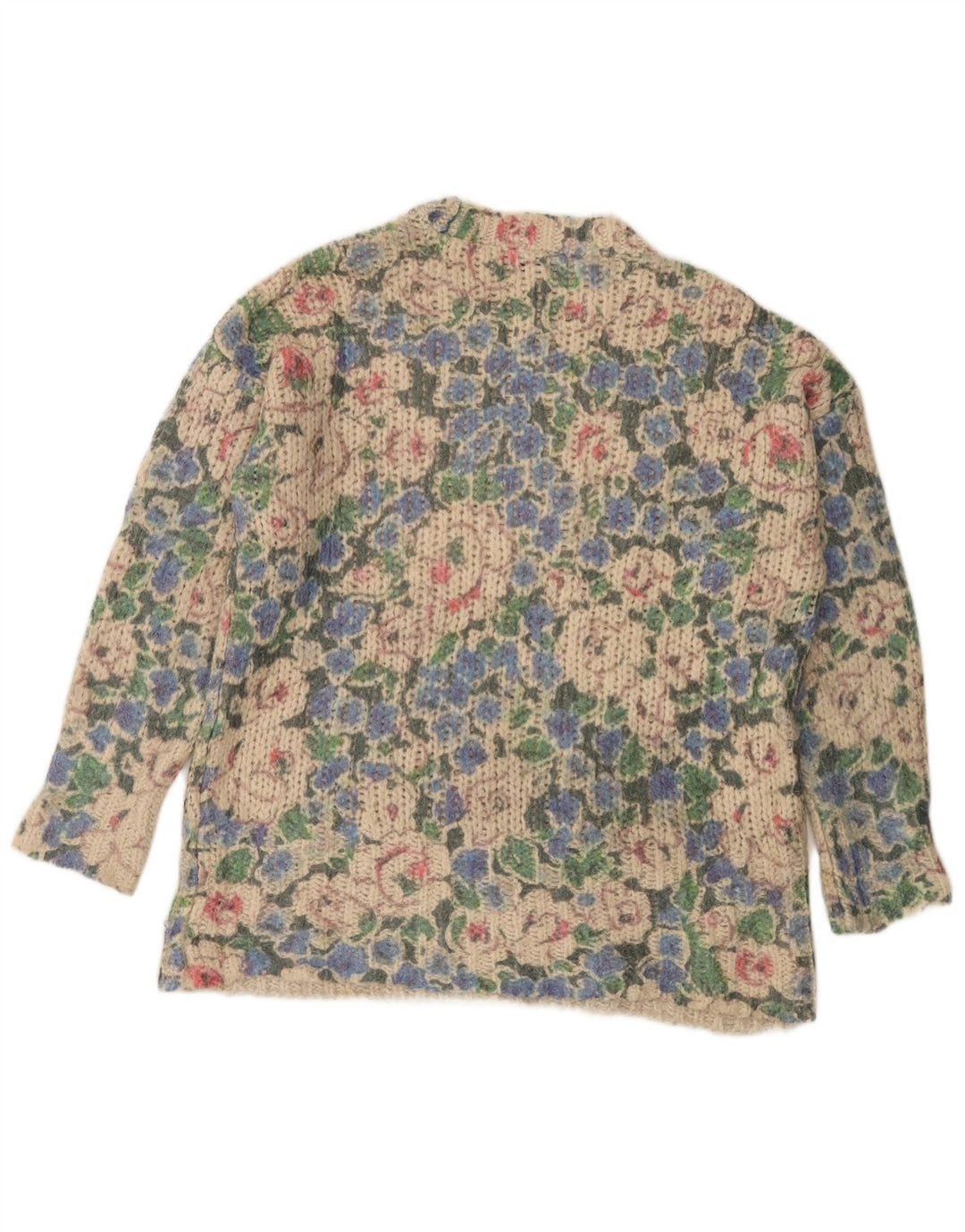 ZARA Womens Crew Neck Jumper Sweater UK 10 Small Multicoloured Floral