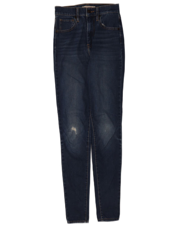 Levi's Womens Mile High Super Skinny Jeans W25 L30 Navy Blue Cotton
