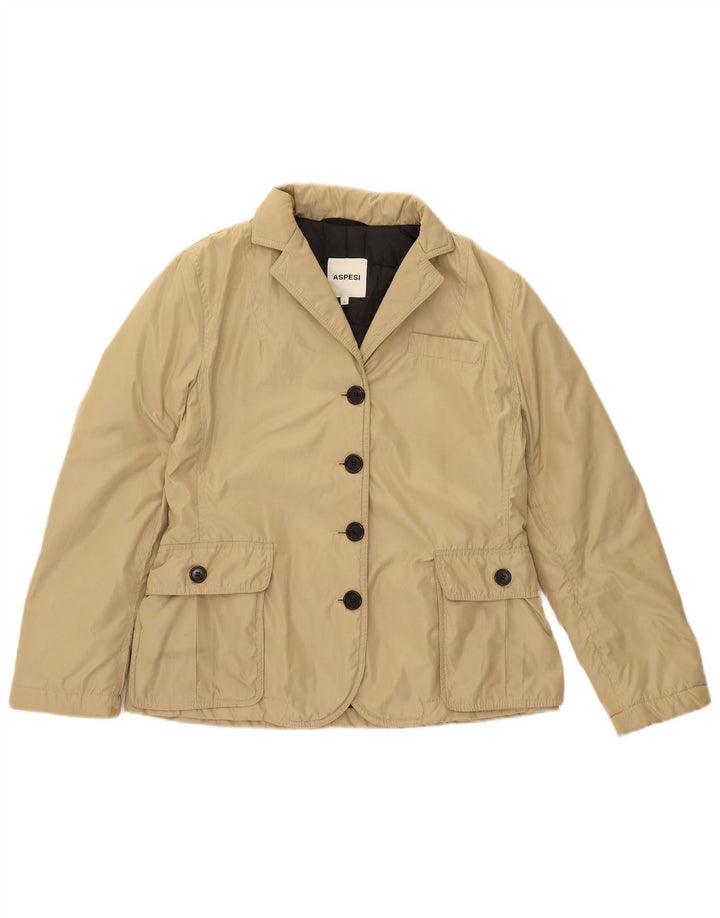 Aspesi Womens Utility Jacket UK 14 Large Beige Polyester