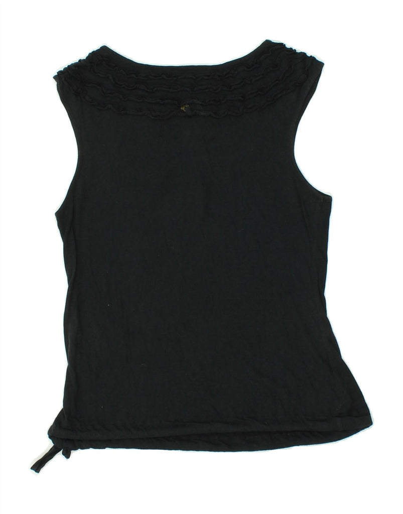 MARLBORO CLASSICS Womens Vest Top UK 10 Small Black Floral Cotton Vintage Marlboro Classics and Second-Hand Marlboro Classics from Messina Hembry 