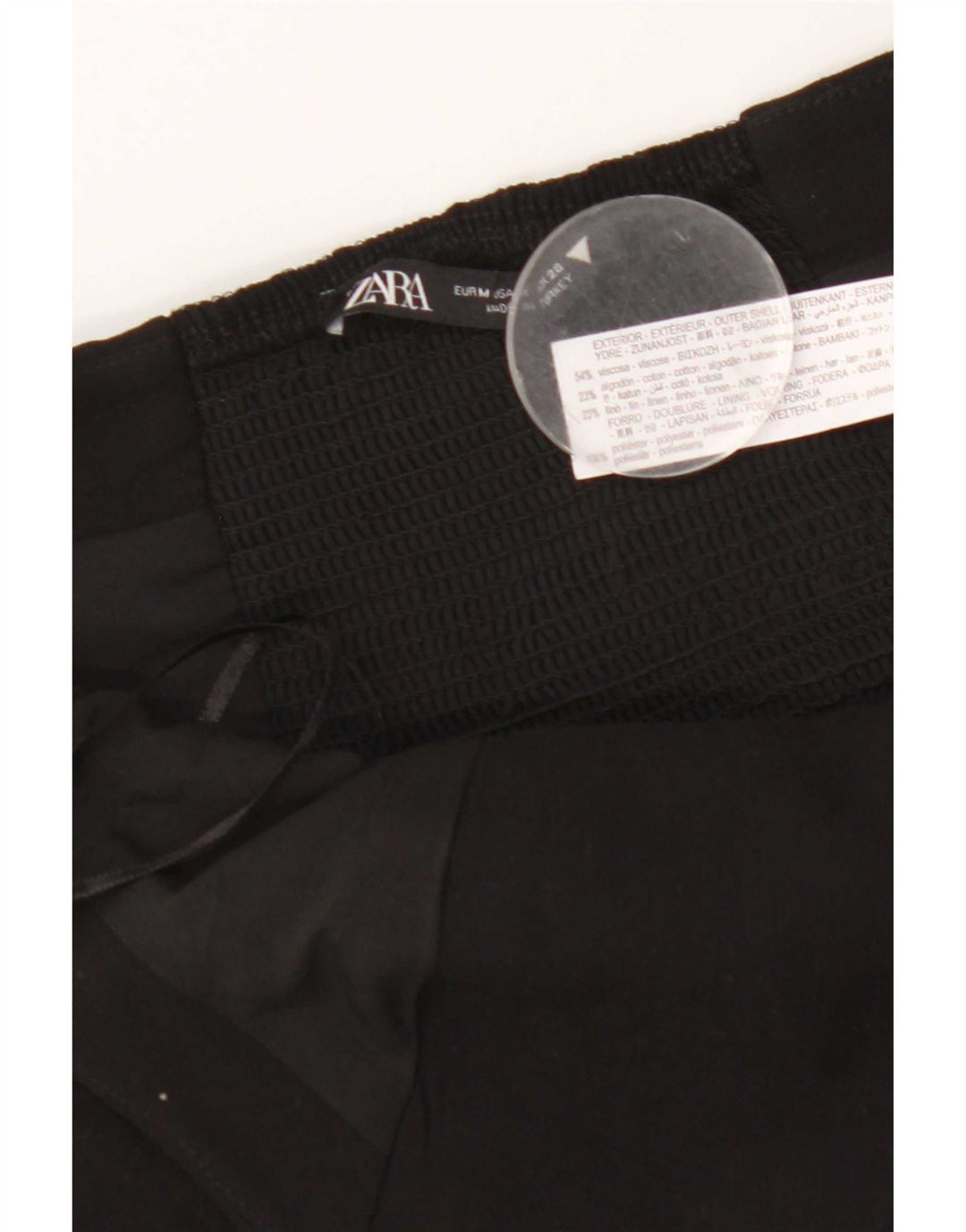 Zara Womens Crop Halter Top UK 12 Medium Black Viscose
