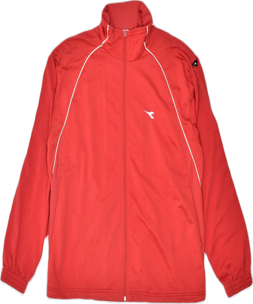 DIADORA Mens Tracksuit Top Jacket Medium Red Polyester | Vintage | Thrift | Second-Hand | Used Clothing | Messina Hembry 