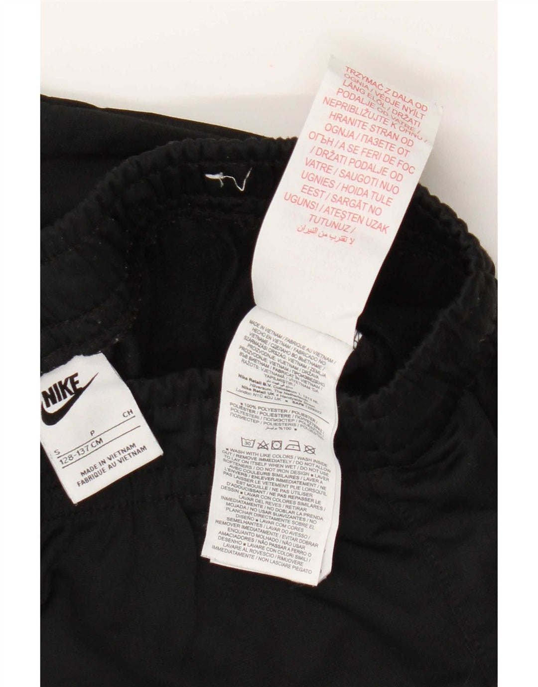 Nike Girls Tracksuit Trousers Joggers 8-9 Years Small  Black Polyester