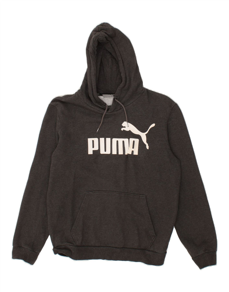 PUMA Mens Graphic Hoodie Jumper Small Grey Cotton Vintage Puma and Second-Hand Puma from Messina Hembry 