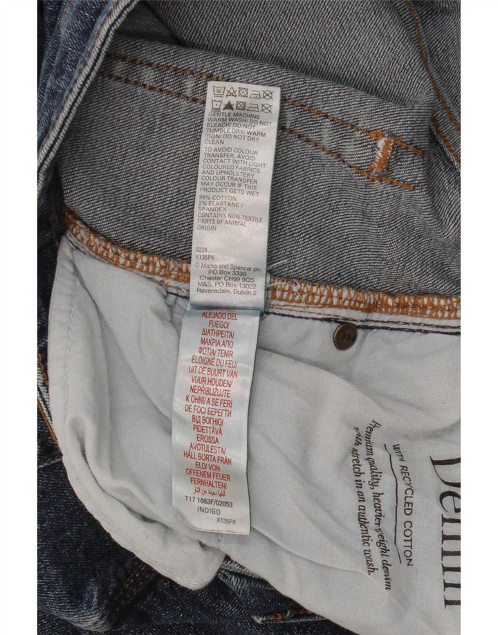Marks & Spencer Mens Straight Jeans SW38 L31 Blue Cotton