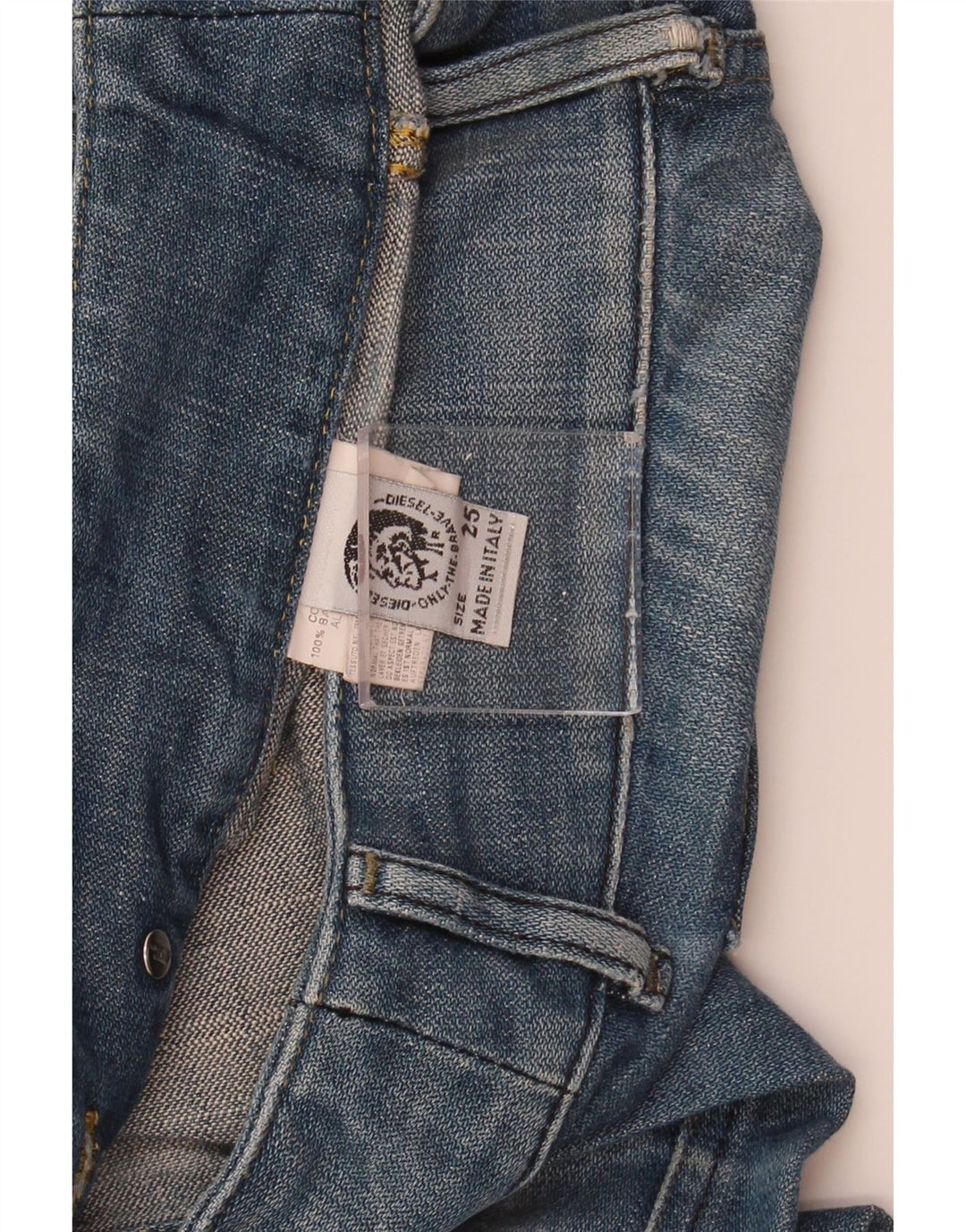 DIESEL Womens Straight Jeans W25 L30 Blue Cotton