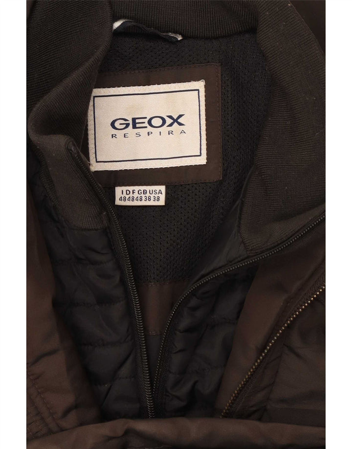 Geox Mens Utility Jacket UK 48 4XL Brown Polyamide
