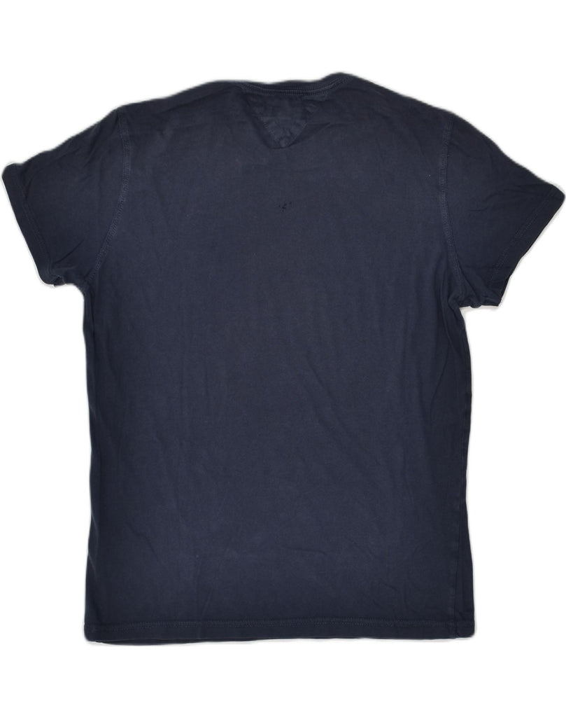 TOMMY HILFIGER Mens Graphic T-Shirt Top Medium Navy Blue Cotton | Vintage Tommy Hilfiger | Thrift | Second-Hand Tommy Hilfiger | Used Clothing | Messina Hembry 