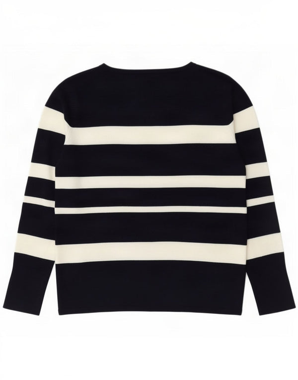 Phase Eight Womens Boat Neck Jumper Sweater UK 14 Medium Navy Blue Striped