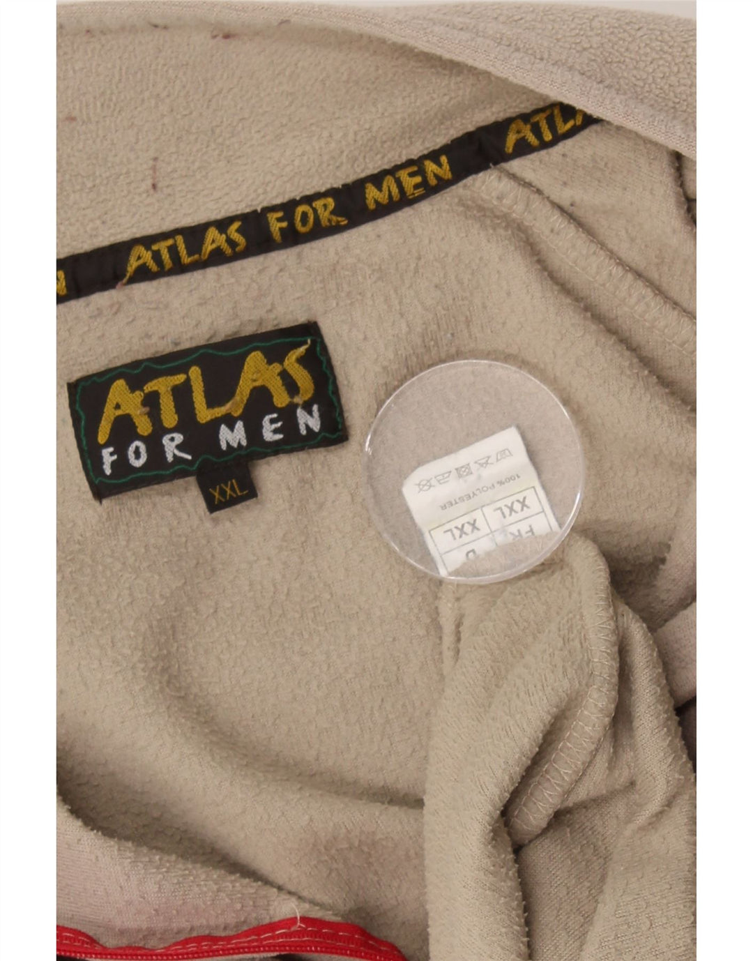 ATLAS FOR MEN Mens Zip Neck Fleece Jumper 2XL Brown Polyester Vintage Atlas For Men and Second-Hand Atlas For Men from Messina Hembry 