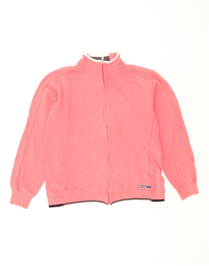CHAMPION Womens Tracksuit Top Jacket UK 16 Large Pink Cotton Vintage Champion and Second-Hand Champion from Messina Hembry 