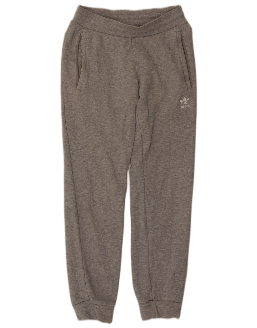 ADIDAS Mens Tracksuit Trousers Joggers Small Grey Cotton