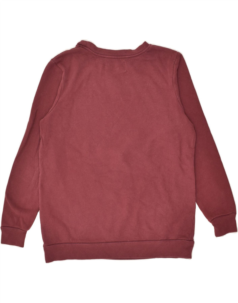 CALVIN KLEIN Womens Graphic Sweatshirt Jumper UK 10 Small Maroon Cotton | Vintage Calvin Klein | Thrift | Second-Hand Calvin Klein | Used Clothing | Messina Hembry 